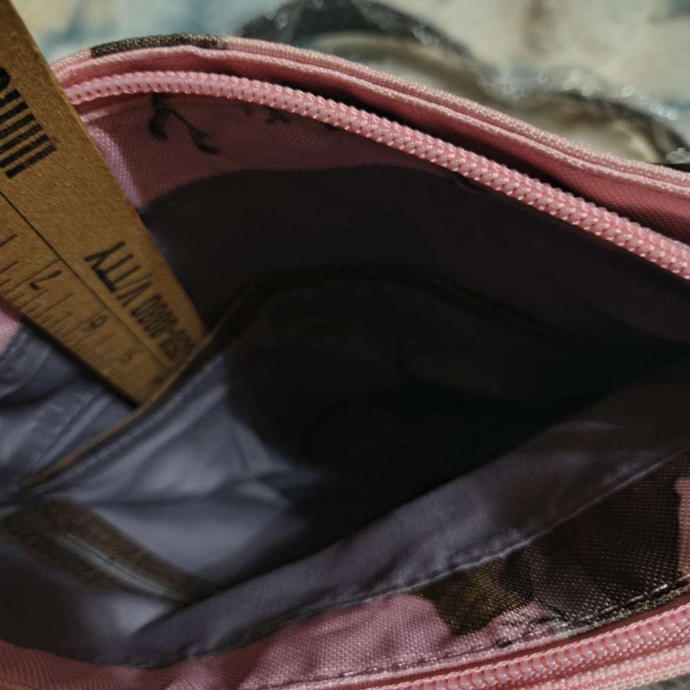 Realtree Pink Camouflage Crossbody Bag with Brown Buckle Accents - Picture 10 of 15
